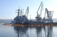 USS THE SULLIVANS, CHT AND WATER BARRIER, CONSTANTA.JPG